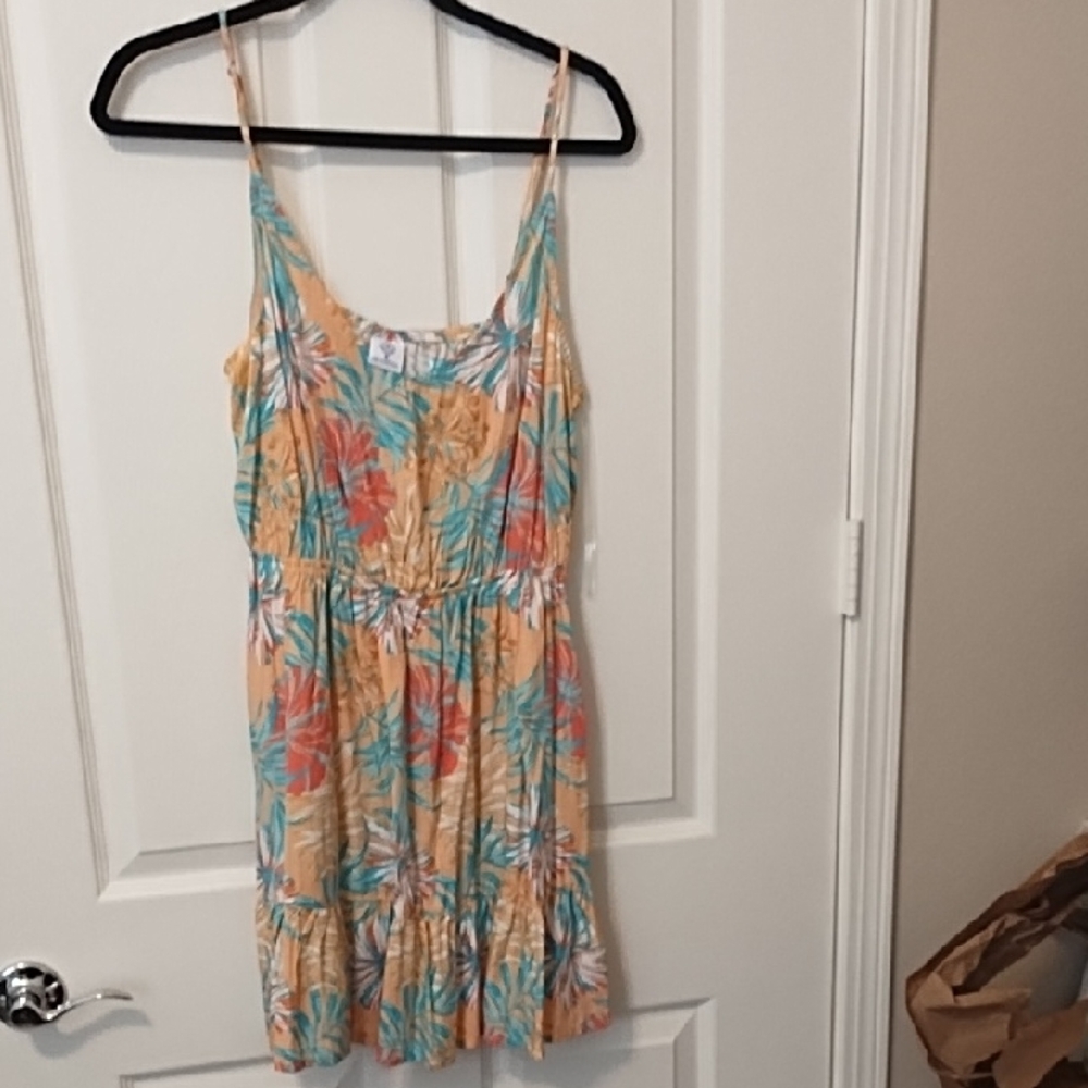 NWT Hurley Tropical Floral Dress - Orange and Blue